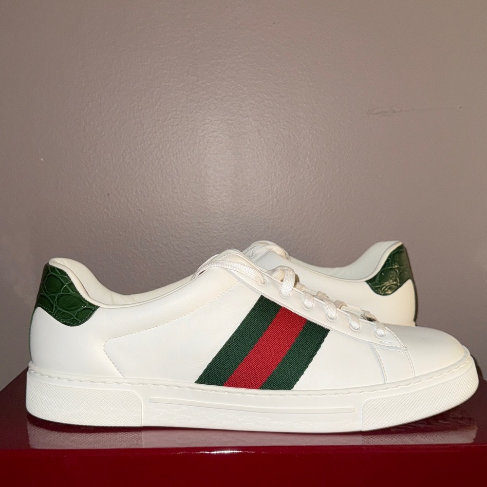 Men’s Gucci Ace Lace-Up Web Sneaker - Picture 5 of 12